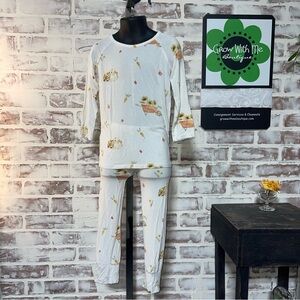 Floral White Kids Pajama Set